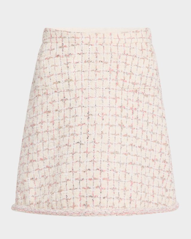 Metallic Eyelash Tweed Mini Skirt